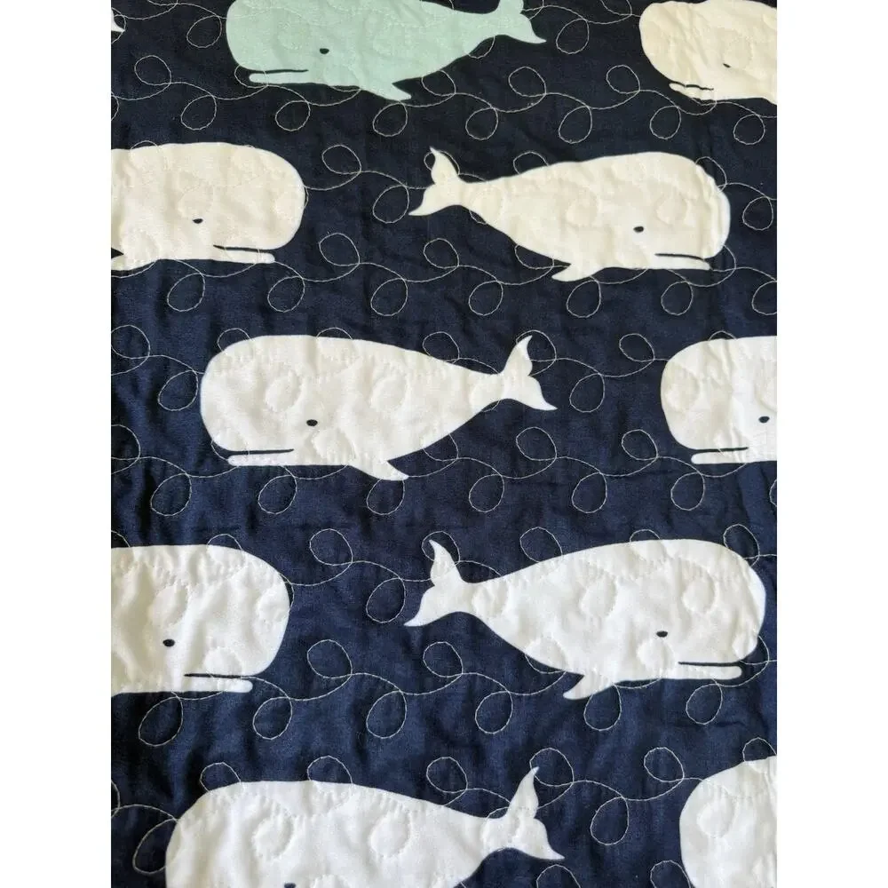 Lush Decor Whale Comforter Quilted Quilt Set Blue Size Twin Nautical Coastal